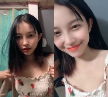 Em xinh nhất vạch áo khoe vú bự trắng hồng lắc lư trước camera
